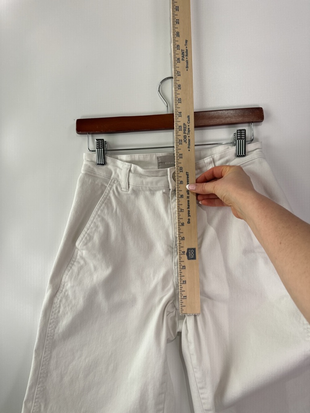 Everlane Utility Barrel Pant High Rise Cropped Organic Cotton Bone White Size 2 - Picture 10 of 11